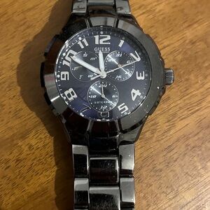 Guess Black Watch with Blue Face Chronograph Watch